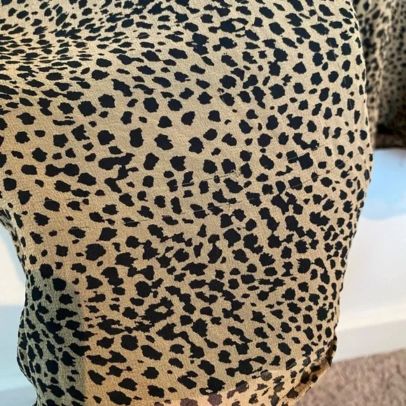 Robbie Bee Vintage Silk Cheetah Leopard Midi Dress 12P - Picture 6 of 9